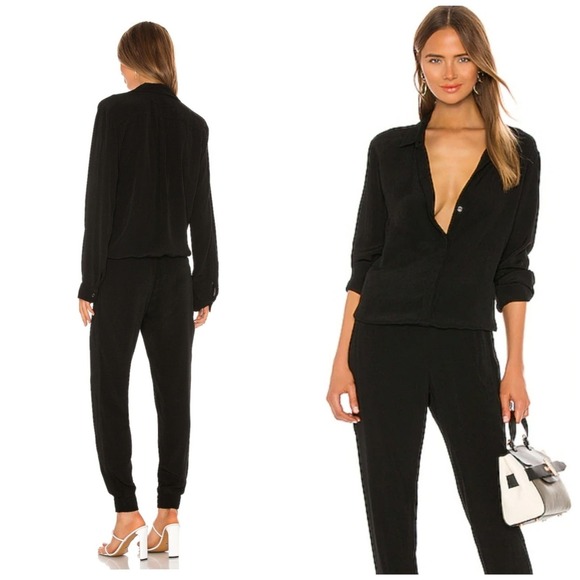 Monrow Black Crepe Jumpsuit Revolve - Picture 3 of 16
